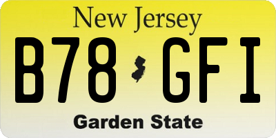 NJ license plate B78GFI