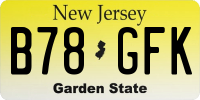 NJ license plate B78GFK