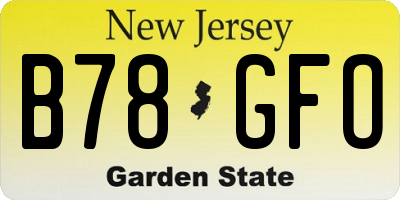 NJ license plate B78GFO