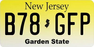 NJ license plate B78GFP