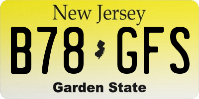 NJ license plate B78GFS