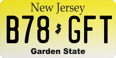 NJ license plate B78GFT