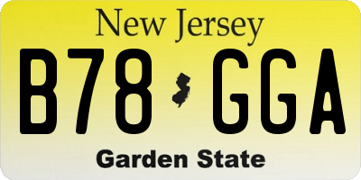 NJ license plate B78GGA