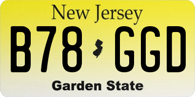 NJ license plate B78GGD