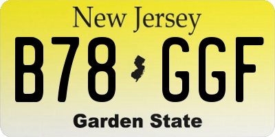 NJ license plate B78GGF