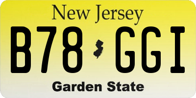 NJ license plate B78GGI