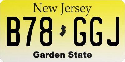 NJ license plate B78GGJ