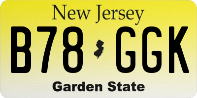 NJ license plate B78GGK