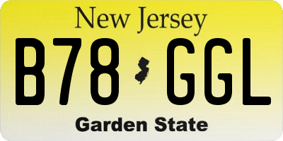 NJ license plate B78GGL