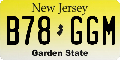 NJ license plate B78GGM