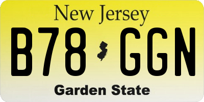 NJ license plate B78GGN