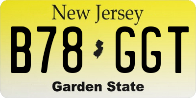 NJ license plate B78GGT