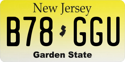 NJ license plate B78GGU