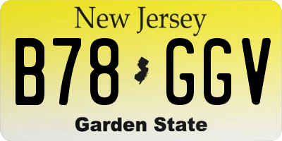 NJ license plate B78GGV
