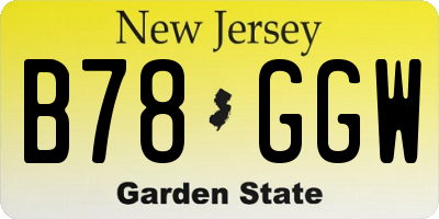 NJ license plate B78GGW
