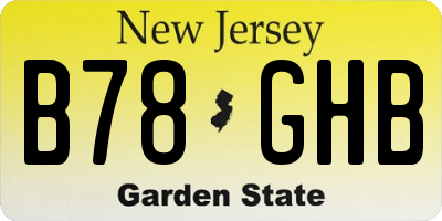 NJ license plate B78GHB