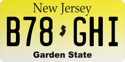 NJ license plate B78GHI