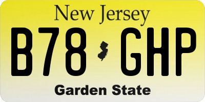 NJ license plate B78GHP