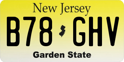 NJ license plate B78GHV