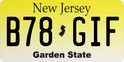 NJ license plate B78GIF