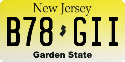NJ license plate B78GII