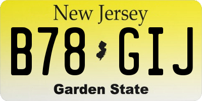 NJ license plate B78GIJ