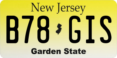 NJ license plate B78GIS