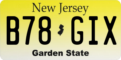 NJ license plate B78GIX