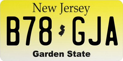 NJ license plate B78GJA