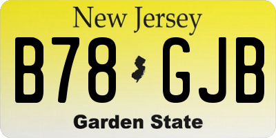 NJ license plate B78GJB