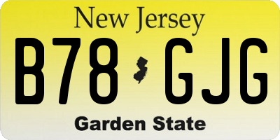 NJ license plate B78GJG