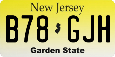 NJ license plate B78GJH