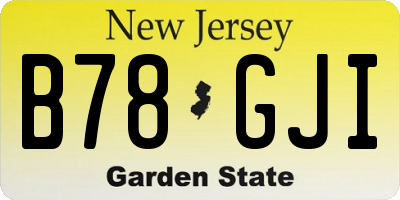 NJ license plate B78GJI
