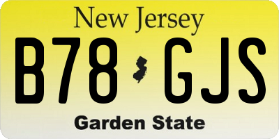NJ license plate B78GJS