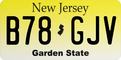 NJ license plate B78GJV