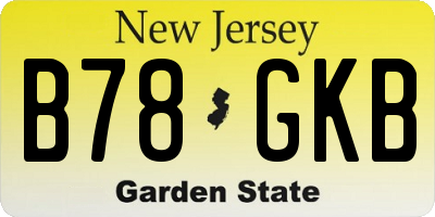 NJ license plate B78GKB