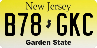 NJ license plate B78GKC