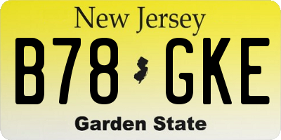 NJ license plate B78GKE