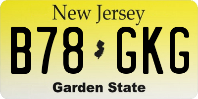 NJ license plate B78GKG
