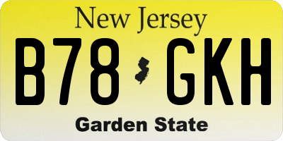 NJ license plate B78GKH