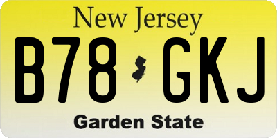 NJ license plate B78GKJ