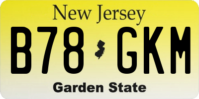 NJ license plate B78GKM