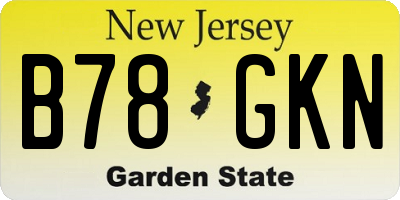 NJ license plate B78GKN