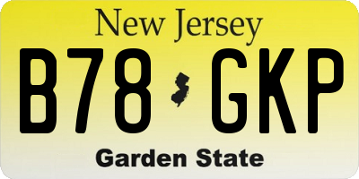 NJ license plate B78GKP