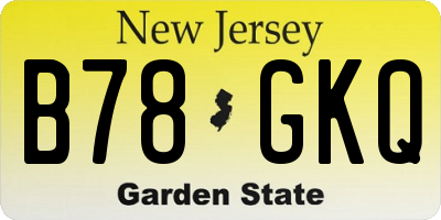 NJ license plate B78GKQ