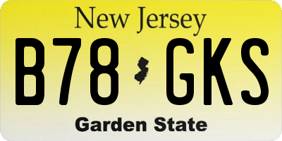 NJ license plate B78GKS