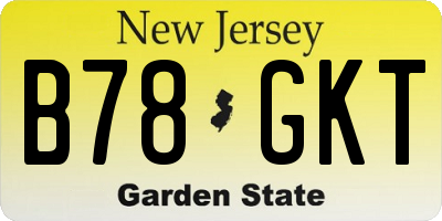NJ license plate B78GKT
