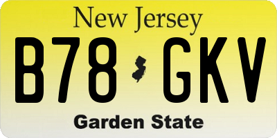 NJ license plate B78GKV
