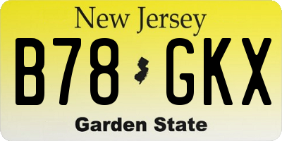 NJ license plate B78GKX