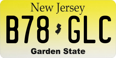 NJ license plate B78GLC